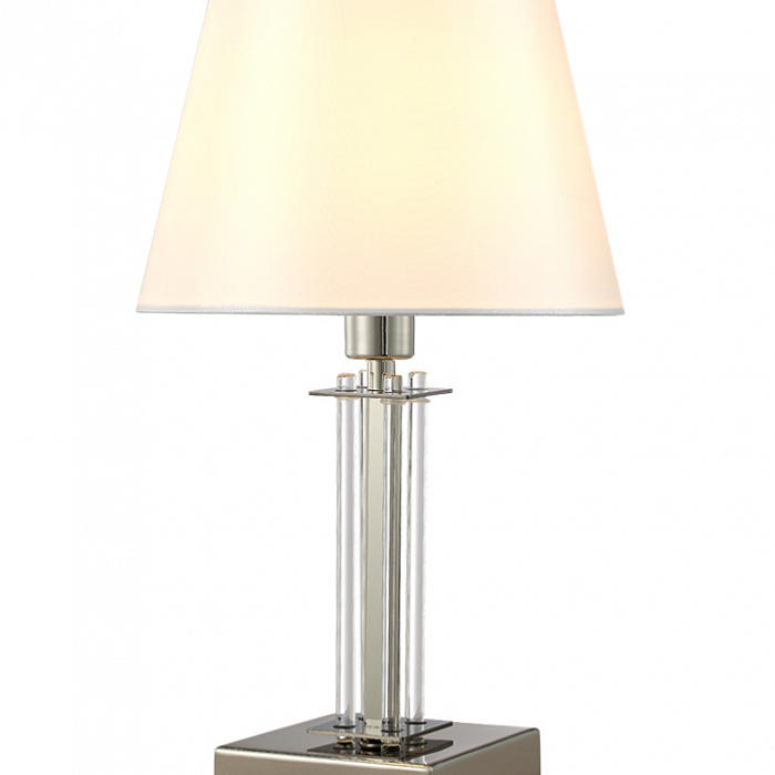 Настольная лампа Crystal Lux NICOLAS LG1 NICKEL/WHITE